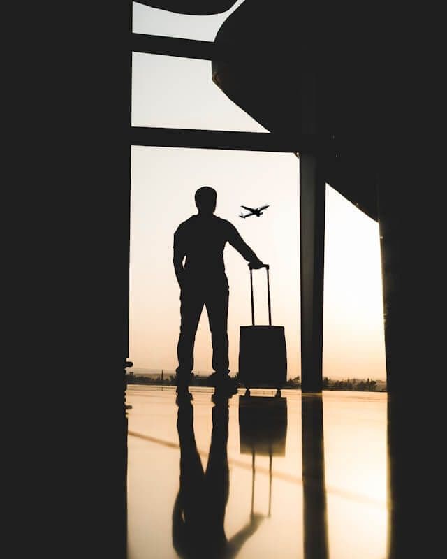 Man at airport with luggage